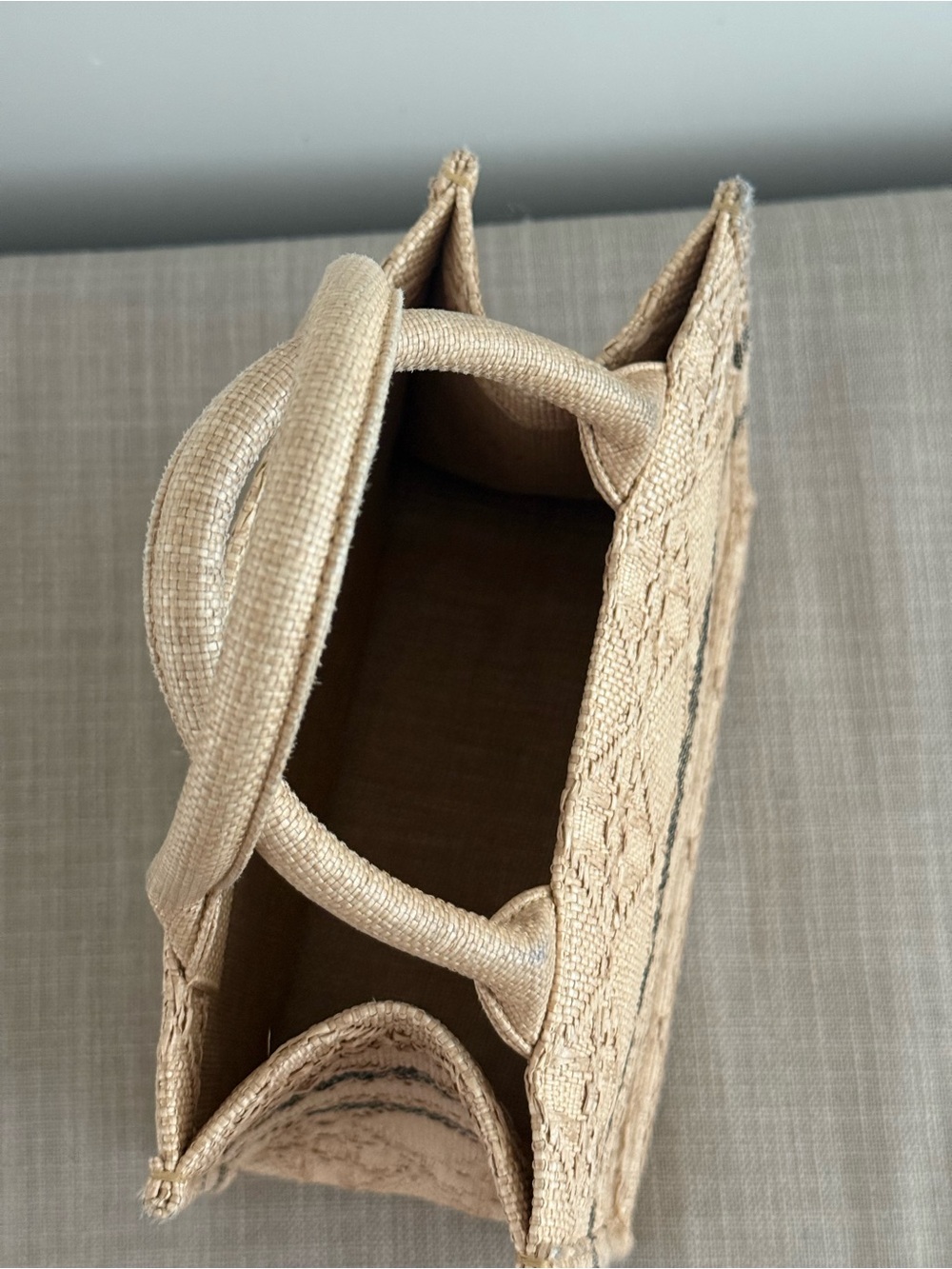 Dior Small Raffia Book Tote - Picture 3 of 7